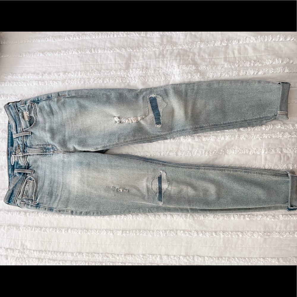 high rise skinny denim jeans